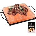 UMAID Himalayan Salt Block Cooking Plate 8x8x1.5 for Cooking, Grilling, Cutting and Serving, Food Grade Rock Salt Stone On St