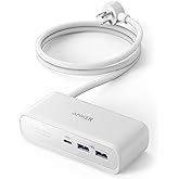 Anker 521 Power Strip - Charging Station with 3 Outlets, 30W USB C Charger for iPhone 14/13, 5 ft Extension Cord, Power Deliv