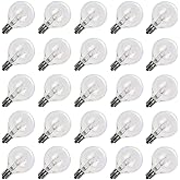 Brightown G40 Replacement Light Bulbs 5W Clear Globe Bulb fits E12 C7 Candelabra Screw Base Sockets, 1.5 Inch Dimmable Light 