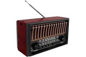 Rádio AM/FM Bluetooth Portátil Retro Vintage Antigo Recarregável 3183 Com Lanterna Embutida Entradas SD TF Aux Bateria e Pilh