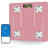 YPENSLZX Digital Simple Scale with Led Display Practical Body Fat Scale, Bathroom Scale with Smartphone App (Pink)