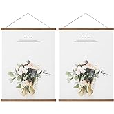 Miaowater 2 Pack Poster Frame,18x24 18x12 18x28 Magnetic Light Wood Wooden Frames Hanger for Photo Picture Art Canvas Print A