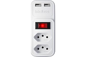 Adaptador Elétrico 2 tomadas 2 USB EAC 202 Branco Intelbras