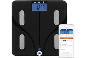 Weight Watchers Scales by Conair Smart Scale for Body Weight, Digital Bluetooth Smart Bathroom Scale with Body Fat, Muscle, a