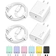 iPhone 15 Charger Fast Charging Type C Charger USB C Charger Block iPad Pro Charger with 2 Pack 6FT Cable for iPhone 15/15 Pl