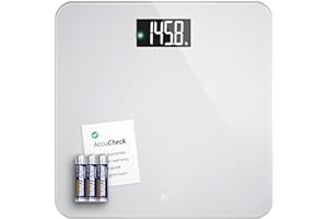 Greater Goods Digital AccuCheck Bathroom Scale for Body Weight, Capacity up to 400 lbs, Batteries Included, Ash Grey