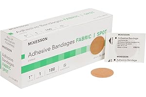 McKesson Adhesive Bandages, Sterile, Fabric Spot, 1 in, 100 Count, 1 Pack