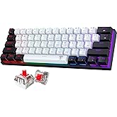 Portable 60% Mechanical Gaming Keyboard,Wired Ergonomic Keyboard with Red Switches,18 LED Backlit Keyboard,61 Keys Ultra-Comp