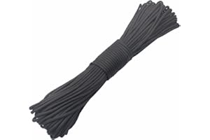 GeGeDa Paracord 9 Core 550 Parachute Cord Camping Rope 100FT (black, 100feet)