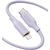 Anker USB-C to Lightning Cable, 641 Cable (Lilac Purple, 6ft), MFi Certified, Powerline III Flow Silicone Fast Charging Cable