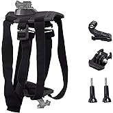 Dog Harness for Gopro, Soft and Adjustable Pet Harness Mount Vest with 2 Mouting Base, for Chest and Back Fixation for Gopro 