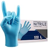 Wostar Nitrile Disposable Gloves Powder & Latex Free 4mil Touch Screen Disposable Non-Sterile Nitrile Exam Gloves
