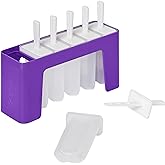 Tovolo Silicone Groovy Popsicle Molds with Tray (Spring Green) - Ice Pop Molds with 6 Cavities for Homemade Ice Pops & Frozen