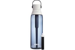 Brita Hard-Sided Plastic Premium Filtering Water Bottle, BPA-Free, Reusable, Replaces 300 Plastic Water Bottles, Filter Lasts