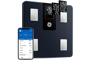 GE Smart Scale for Body Weight and Fat Percentage with All-in-one LCD Display, Digital Bathroom Weight Scales Bluetooth Recha