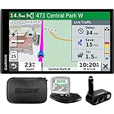 Garmin 010-N2038-02 Drivesmart 65T GPS Navigator (Renewed) Bundle with Dual DC12V/24V Electronic Multifunction Car Socket, Un