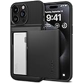 Spigen Slim Armor CS Designed for iPhone 15 Pro Case (2023), [Military-Grade Protection] [Card Holder] - Black