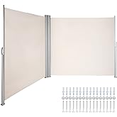 VEVOR Retractable Side Awning, UV 50 71''x236'' Rugged Full Aluminum Rust-Proof Side Awning Patio Sunshine Privacy Divider, 2