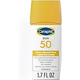 Cetaphil Sheer 100% Mineral Liquid Sunscreen for Face With Zinc Oxide Broad Spectrum SPF 50 Formulated for Sensitive Skin, Un