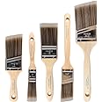 Pro Grade Paint Brush Set - 5-Piece Flat and Angle Brushes for All Latex and Oil Paints & Stains - Home Improvement - Interio