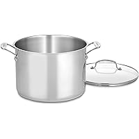 CUISINART 76610-26G Chef's Classic 10-Quart Stockpot with Glass Cover, Silver