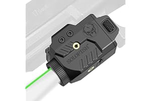 SOLOFISH 600lm Pistol Light Laser Combo with Adjustable Rail for Full & Compact Rail, Shockproof Green Laser Sight and Gun Li