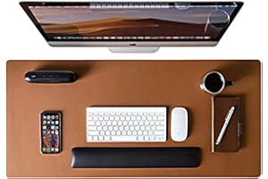 MousePad Desk Pad Eddias em Couro Ecologico 90x40cm - (Caramelo)