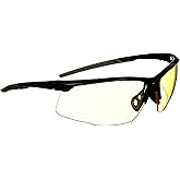 3M Performance Eyewear, Multi-Purpose Design, Black Frame, Amber Lens, 1/Pack