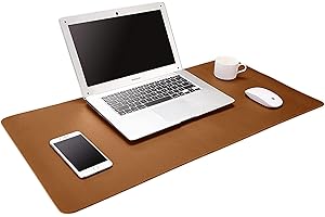 MousePad Desk Pad Eddias em Couro Ecologico 70x30cm - (Caramelo)