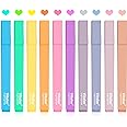 Vitoler 10Pcs Aesthetic Highlighters, Chisel Tip Marker Pen,Assorted Color Candy Highlighters,No Bleed Bible Highlighters,Cut