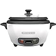 BLACK+DECKER 2-in-1 Rice Cooker & Food Steamer - 6-Cup Capacity, Automatic Keep Warm, Nonstick Bowl, Steaming Basket - Effort
