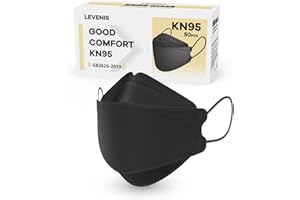 LEVENIS KN95 Face Masks 50 Pack, Breathable Comfortable and Disposable KN95 Mask, Black