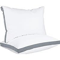 Utopia Bedding Bed Pillows for Sleeping Queen Size (Grey), Set of 2, Cooling Hotel Quality, Gusseted Pillow for Back, Stomach