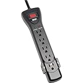 Tripp Lite 7-Outlet Surge Protector Power Strip, 7 Foot / 2.13M Cord, Right Angle Plug, 2160 Joules, Black & $75,000 Insuranc