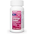 Amazon Basic Care Complete Allergy Relief, Diphenhydramine HCl 25 mg, Relieves Symptoms, Antihistamine Tablets, 400 Count