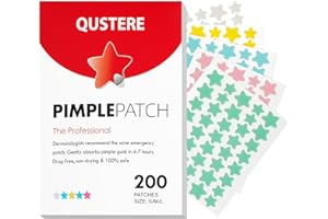 QUSTERE Pimple Patches for Face, Hydrocolloid Acne Patches, Cute Star Zit Covers, Colorful Spot Stickers with Tea Tree, Salic