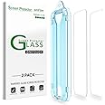 amFiIm Tempered Glass Screen Protector for iPhone 14 6.1"/iPhone 13/iPhone 13 Pro 6.1", Easy OneTouch Installation, Auto-alig