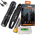 Fenix PD36R Pro 2800 Lumen USB Rechargeable LED Tactical Flashlight with EdisonBright Charging Cable Carry case Bundle