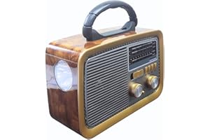 Rádio AM FM Retrô Vintage Portátil Bluetooth Bateria Recarregável Bivolt 110v 220v A-3188 Antigo a Tomada e Pilha com Lantern