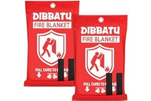 DIBBATU Fire Blanket for Home and Kitchen, Fire Blankets Emergency for Home, Emergency Fire Retardant Blankets for House, Fir