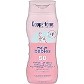 Coppertone WaterBabies SPF 50 Baby Sunscreen Lotion, Water Resistant Sunscreen for Babies, 8 Fl Oz
