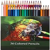 36 Colored Pencils，Quality Coloring Pencils for Adult Coloring Artists Professionals and Colorists, Soft Core, Sketching Draw