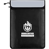 Upgraded Two Pockets Fireproof Document Bag (2000℉), andyer 15”x 11”Waterproof Fireproof Money Bag with Zipper, Waterproof Ho