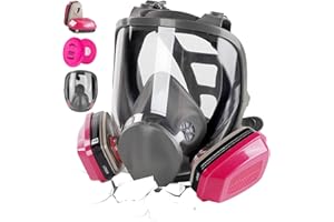 Full Face Respirator Gas Mask: 6800 Reusable Respirator Mask with Filters 60921 & 2097 - Dust Mask Anti Fog Against Organic V