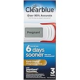 Clearblue Early Digital Pregnancy Test, Early Detection at Home Pregnancy Test, 3 Ct