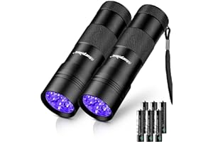 Morpilot Blacklight Flashlights uv Flashlight,12 LED 395nm Ultraviolet Blacklight 2 PCS Black Light Flashlight Mini, Torch Li