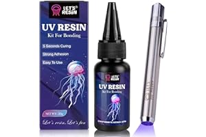 LET'S RESIN UV Resin Kit with Light, Bonding&Curing in Seconds, 30g UV Resin Kit with UV Flashlight for Welding, Jewelry UV G