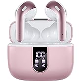 TAGRY Bluetooth Headphones True Wireless Earbuds 60H Playback LED Power Display Earphones with Wireless Charging Case IPX5 Wa