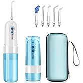 Water Dental Flosser Cordless for Teeth, Portable Oral Irrigator Rechargeable Water Flosser for Teeth Cleaning with Travel Ca