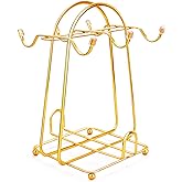 CHENP.HMC Home Storage Mug Hooks Stainless Steel Wire Rack Display Stand Service for Tea Cups,Bracket,Gold Metal Stand for Co